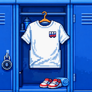 Workplay plain white tee pixel art locker room