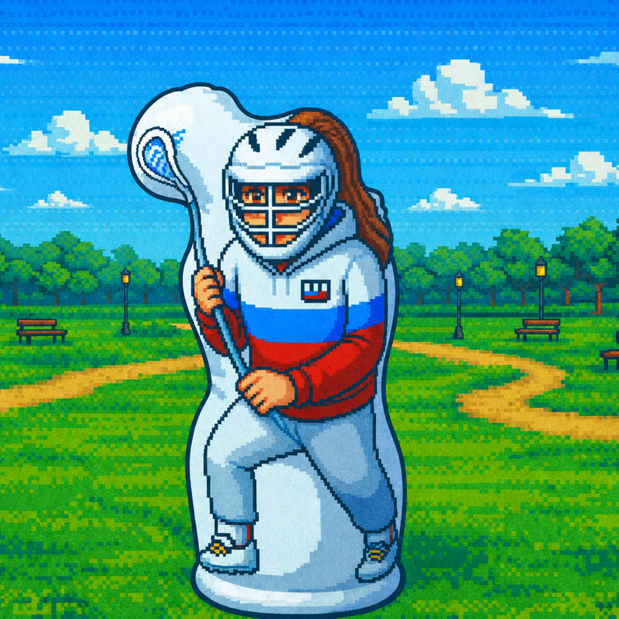 player 2 training partner pixel art background female