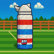 Workplay Checkpoint Water Bottle in pixel-art lacrosse field