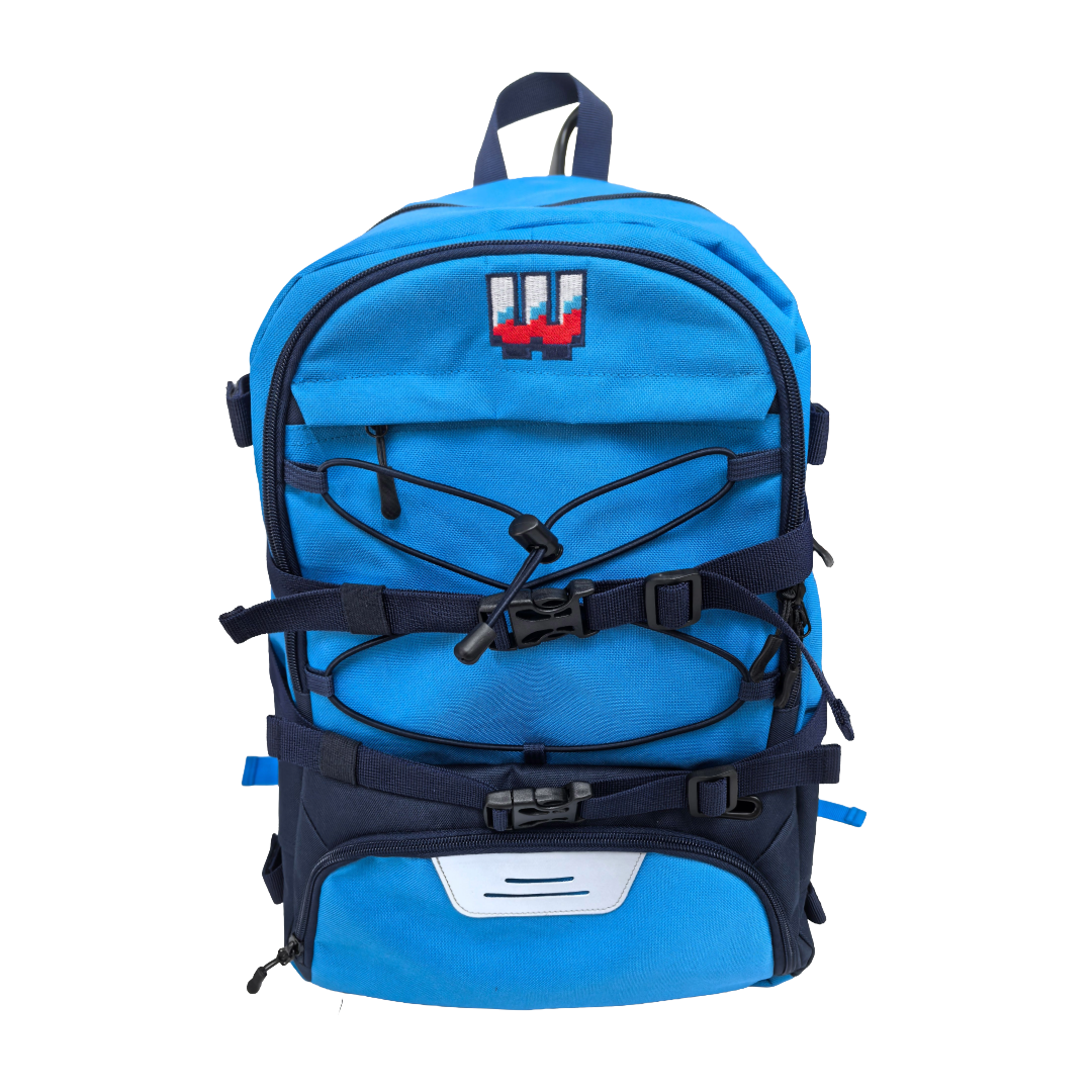 workplay lacrosse backpack blue color - front view