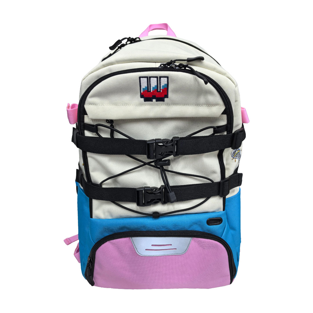 workplay lacrosse backpack pink color - front view