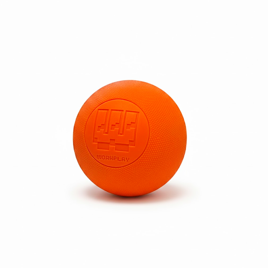 Workplay orange lacrosse ball front view