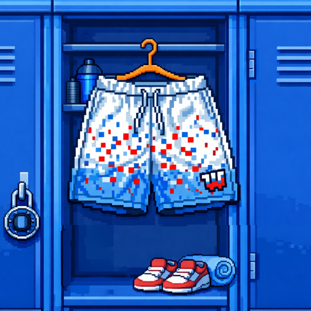 Workplay pixel mesh shorts pixel image